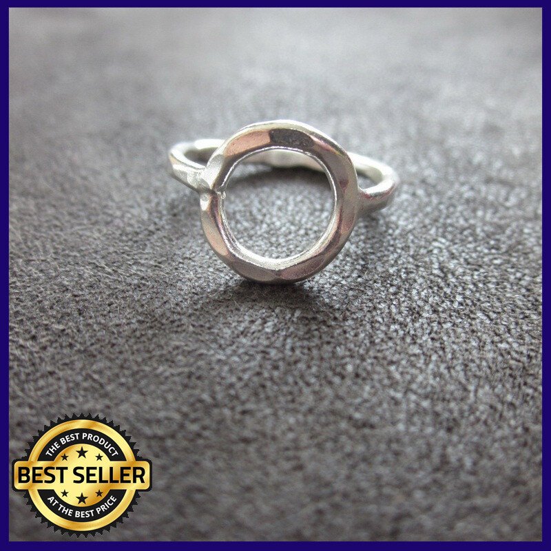 FINE SILVER RINGS 925 STERLING &atilde;�&ordf;&atilde;�&sup3;&atilde;�&deg; BAGUE SMALL FASHION HAMMER ROUND CIRCLE