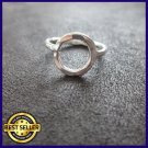 FINE SILVER RINGS 925 STERLING リング BAGUE SMALL FASHION HAMMER ROUND CIRCLE