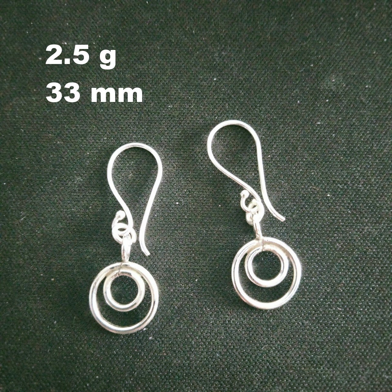 FINE SILVER EARRINGS 925 STERLING CRAFT Dangle 2g Little Double Hoops 23611