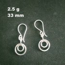 FINE SILVER EARRINGS 925 STERLING CRAFT Dangle 2g Little Double Hoops 23611