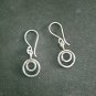 FINE SILVER EARRINGS 925 STERLING CRAFT Dangle 2g Little Double Hoops 23611