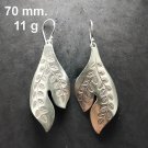 FINE SILVER EARRINGS 925 STERLING CRAFT Hook 11g LOT18 Dangle Big Leaf 27