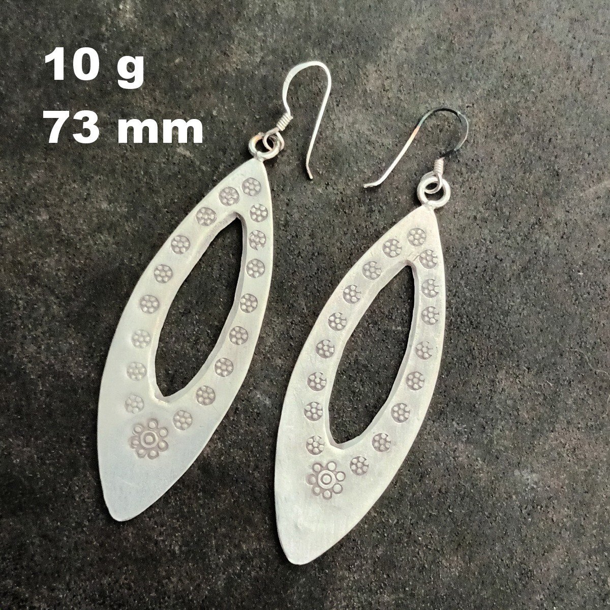FINE SILVER EARRINGS VINTAGE CRAFT DANGLE ARTISAN 10g Sleek Elegance Hoops #E067