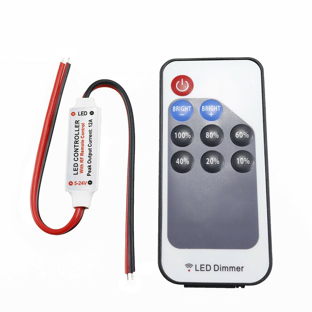 Switch Dimmer White Key Panel Controller 4-24V Single Color LED Strip Hown store