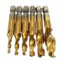 Screw Taps Drill Bit Set Titanium Coated Hex Shank Hown - store