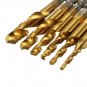 Screw Taps Drill Bit Set Titanium Coated Hex Shank Hown - store