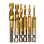 Screw Taps Drill Bit Set Titanium Coated Hex Shank Hown - store