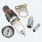 Air Filter Pressure Gauge Compressor Oil Water Regulator Moisture Trap 1/4'' Hown - store
