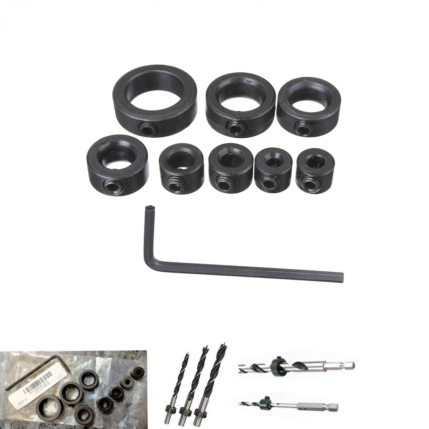 Depth Drill Split Ring Solid Shaft Stop Collar hown - store