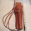 Cowboy Western Tooled Long Barrel Leather Gun Holster .38 Revolver RIGHT HANDED