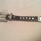 CW Hair on Hide Western Cowgirl Womens Belt Rhinestone Cross XL 50" long total