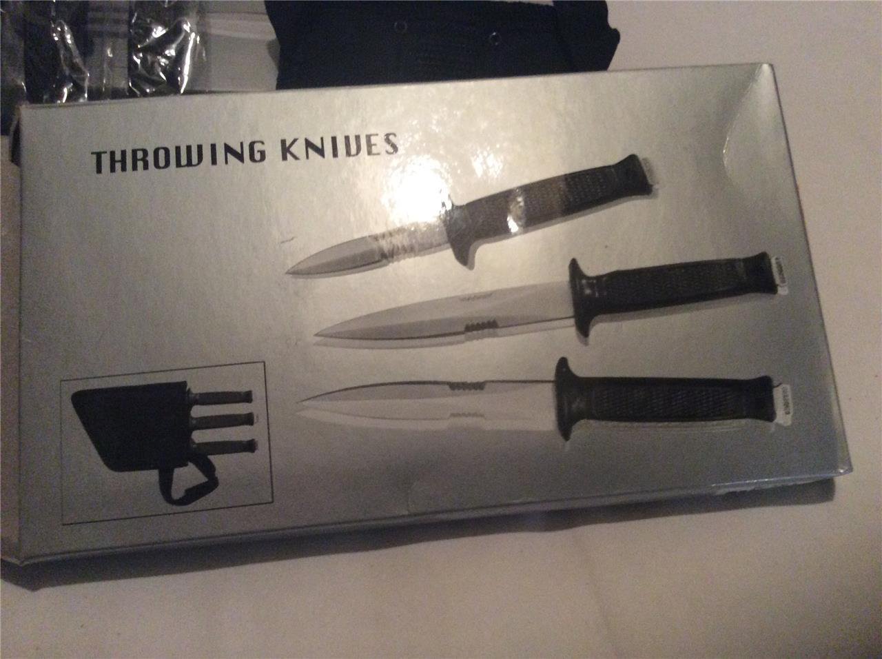 3 pc Throwing Knife Set Fixed Blade with Sheath Lot of 3 sets 9 knives