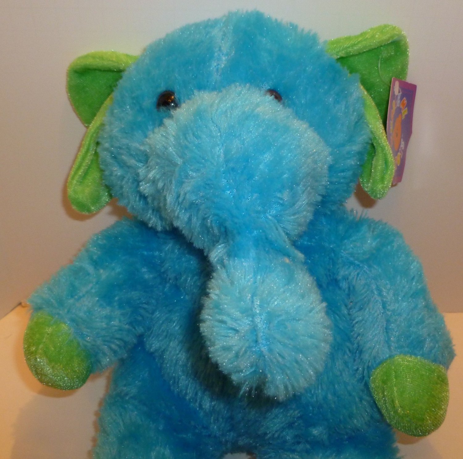 Blue Elephant Plush! NEW! Sugar Loaf! STUFFED GREEN!