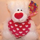 KELLYTOY Pet  - Valentine White Bear Plush with Heart!
