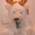Kuddle Me Toys Christmas White Bear with Antlers! New!
