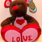 Valentine's Day HART MOUSE Plush! STUFFED GREEN! NEW!