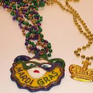 LOT MARDI GRAS Necklaces - Female Jester & Crown!