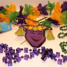 LOT OF 3 MARDI GRAS Necklaces - Flowers - DICE - DISCO