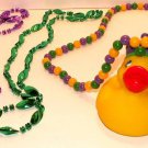 LOT OF 3 MARDI GRAS Necklaces - RUBERY DUCKY & MORE!