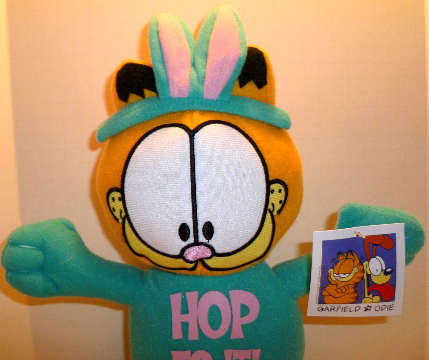 Turquoise Garfield Easter Bunny Plush! NEW!