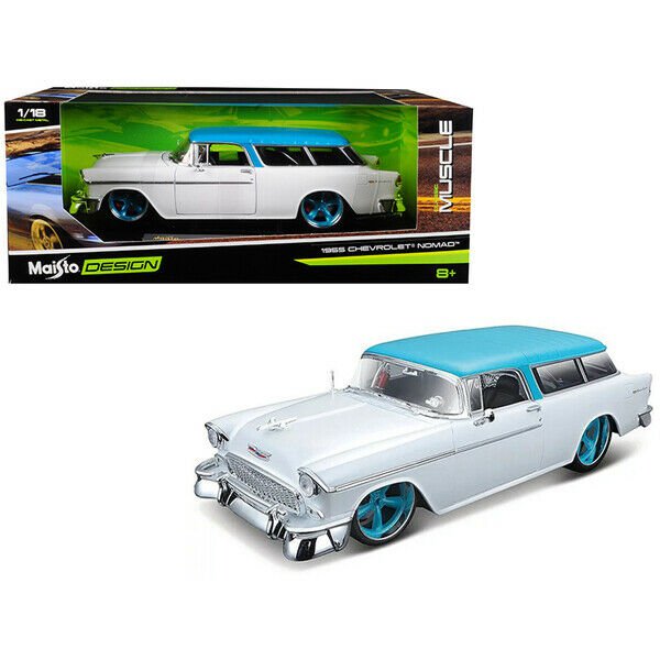 1955 Chevrolet Bel Air Nomad Metallic White with Blue Top Classic ...