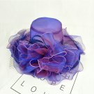 Summer Organza Women Elegant Vintage Hat Wide Large Brim With Big Flower