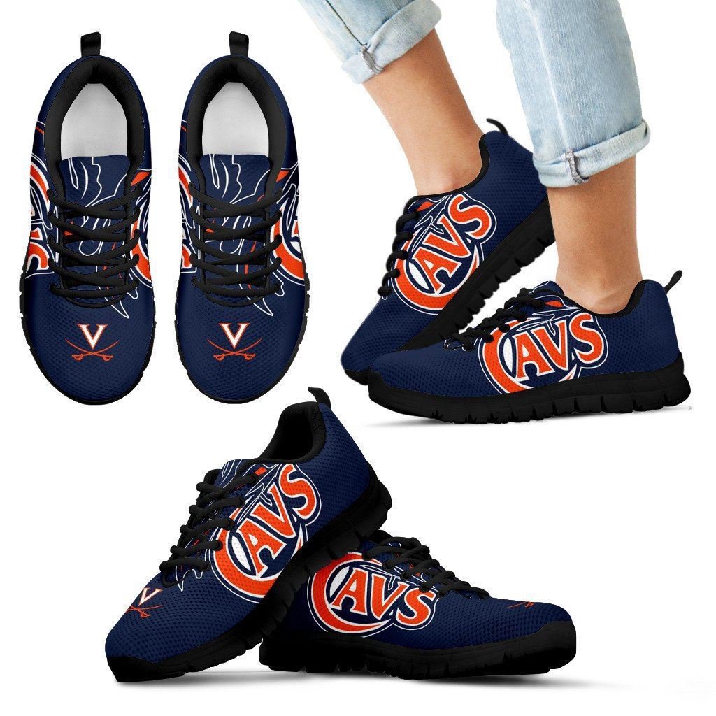 Virginia Cavaliers NCAA Fan Custom Unofficial Running Black Shoes ...