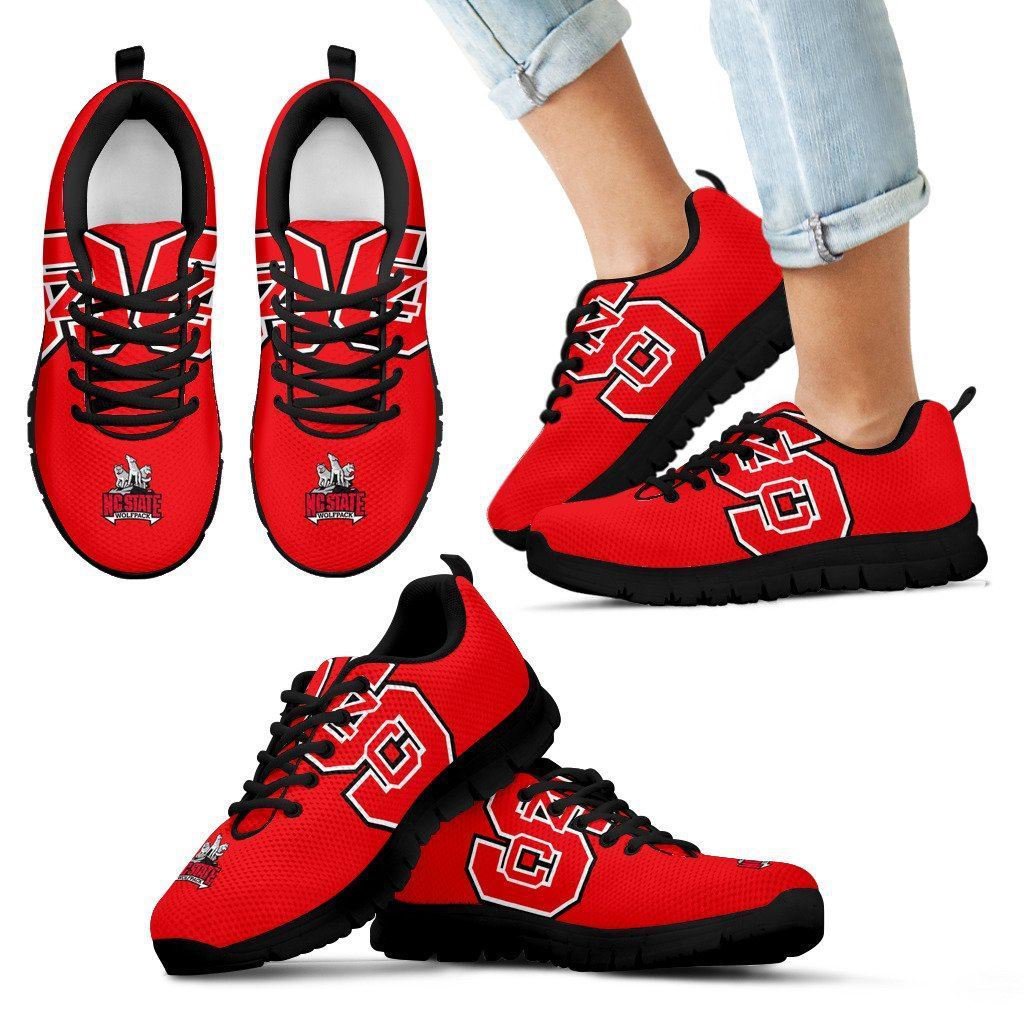 NC State Wolfpack NCAA Fan Custom Unofficial Running Black Shoes