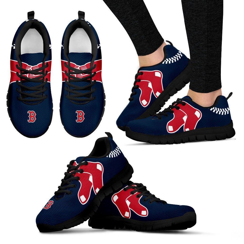 Boston Red Sox Fan Custom Unofficial Running Black Shoes Sneakers ...