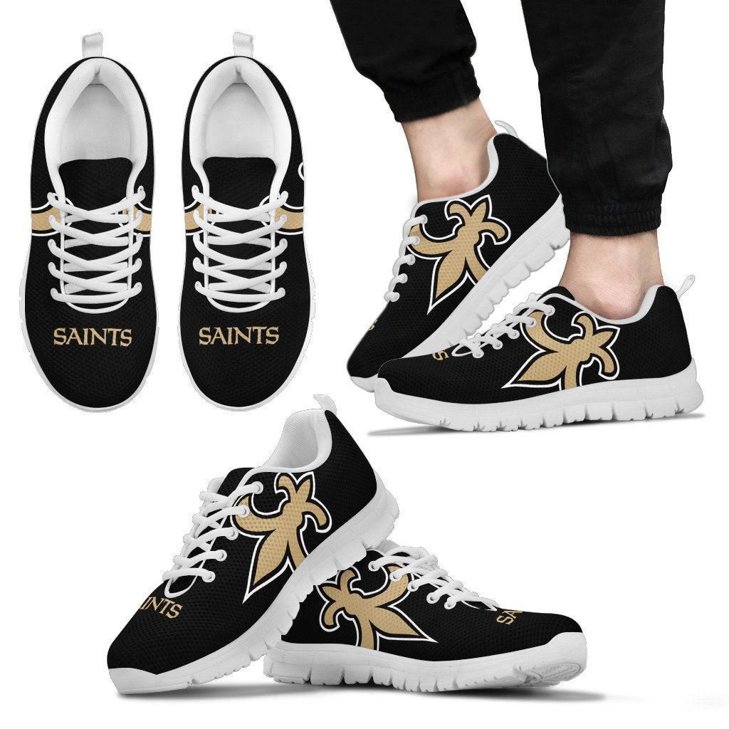 New Orleans Saints Fan Custom Unofficial Running Black Shoes Sneakers
