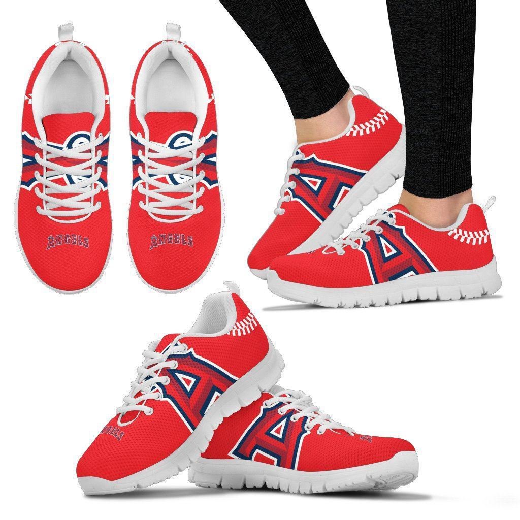 Los Angeles Angels Fan Custom Unofficial Running Black Shoes Sneakers ...