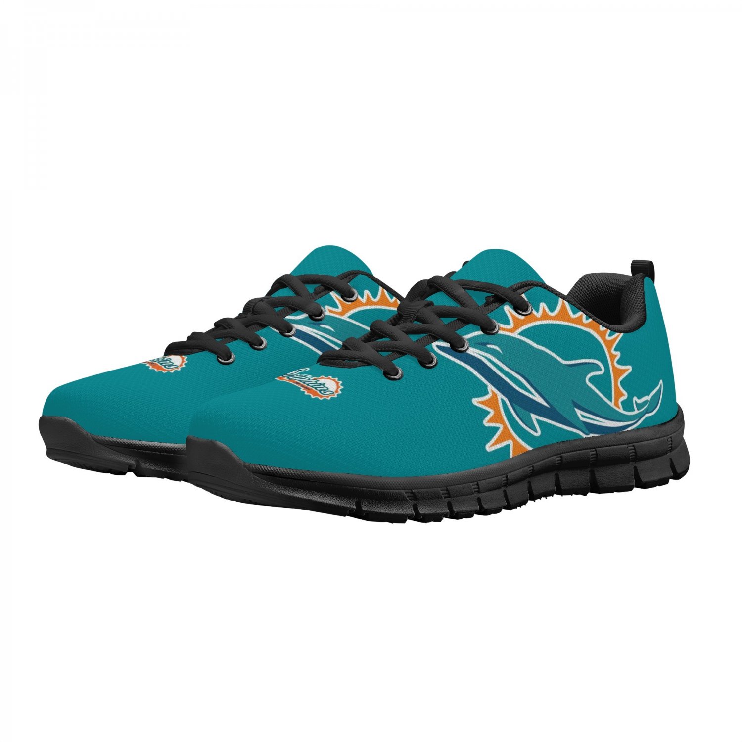 Miami Dolphins Men Shoes sneakers Fan Unofficial Running Shoes, sneakers black Sole