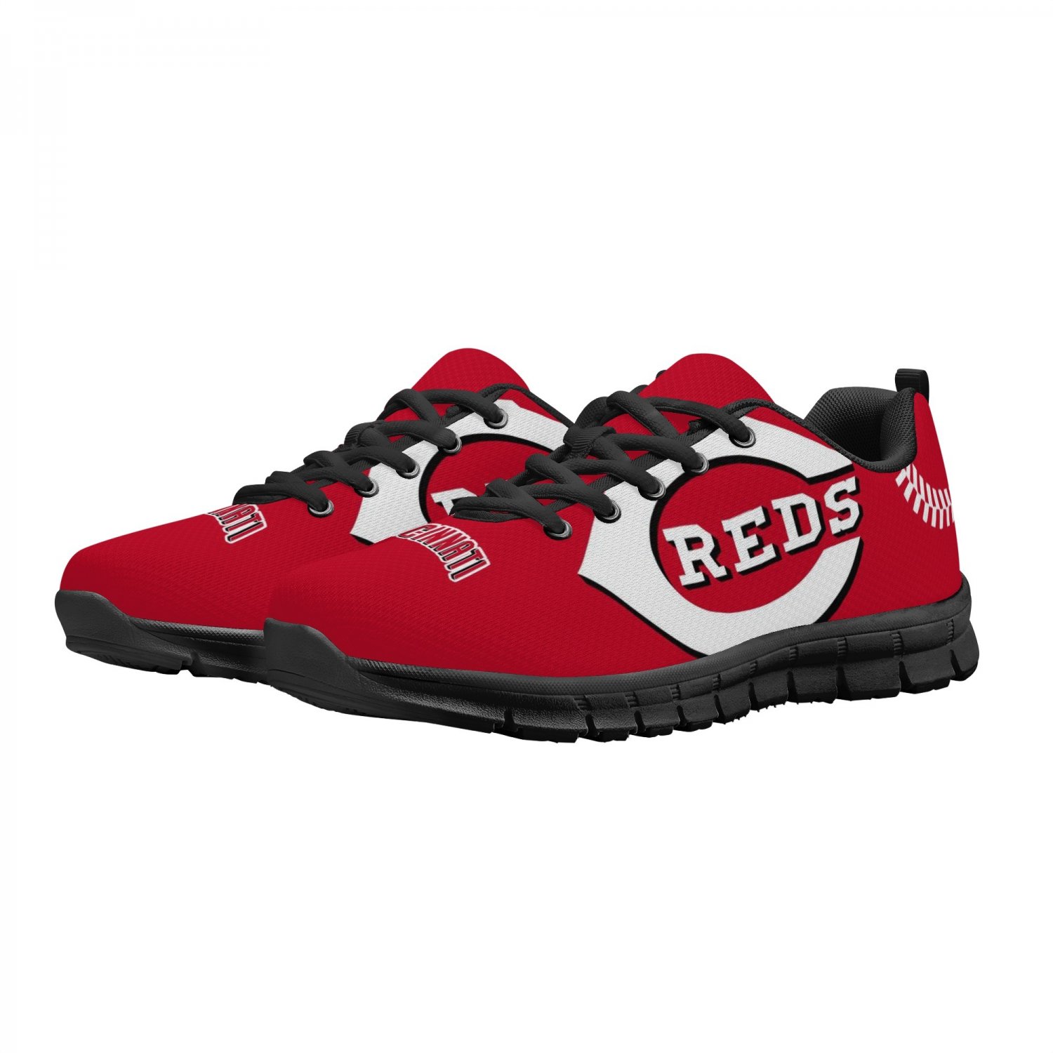 Cincinnati Reds Women Shoes sneakers Fan Running Shoes, sneakers Black or White Sole