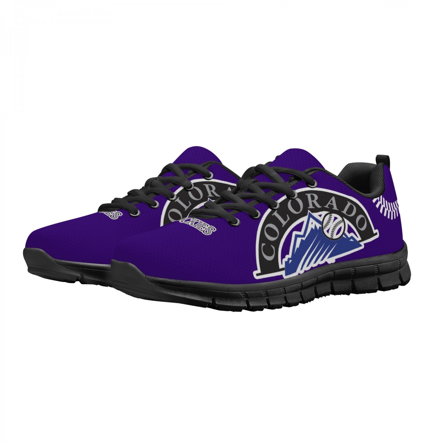 Colorado Rockies Kids Shoes sneakers Fan Unofficial Running Shoes, sneakers Black or White Sole