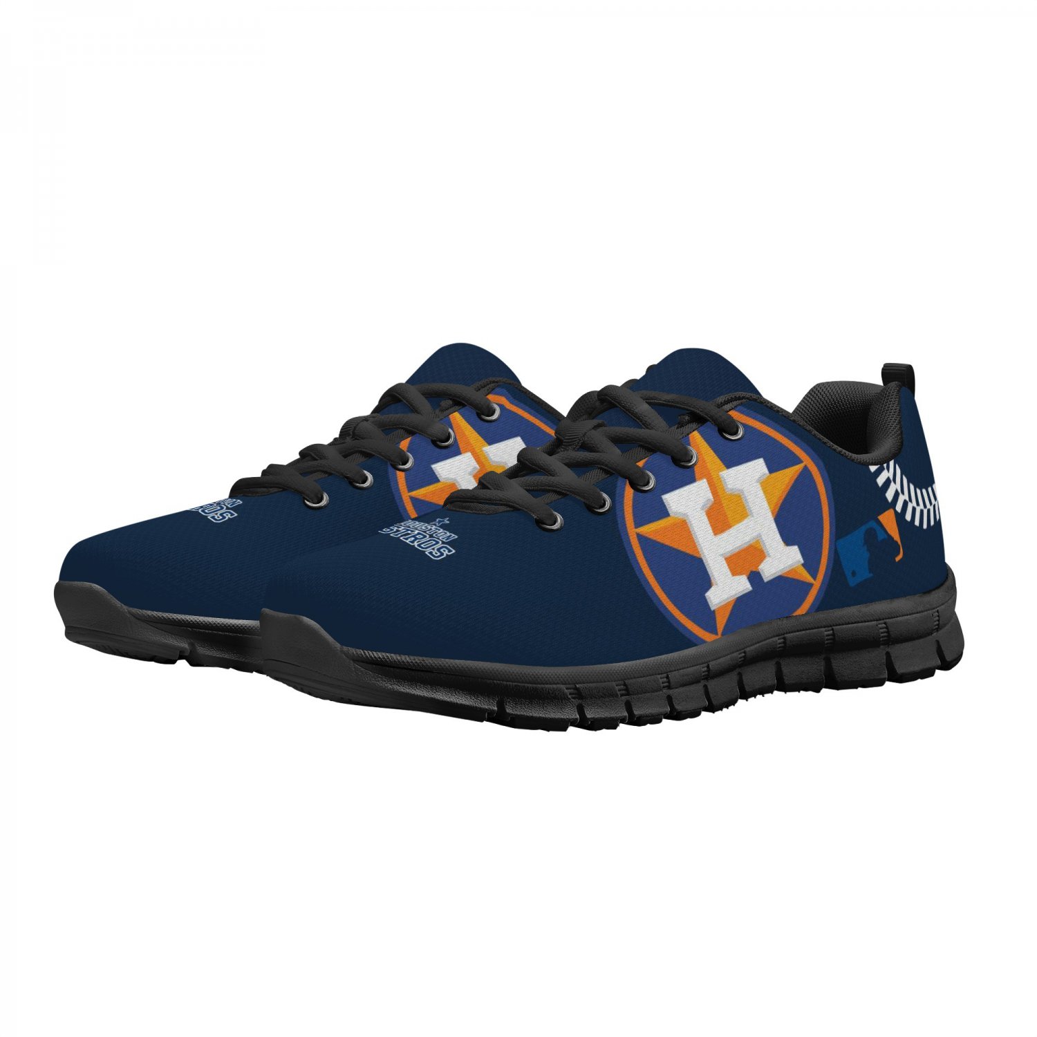 Houston Astros Kids Shoes sneakers Fan Unofficial Running Shoes, sneakers Black or White Sole