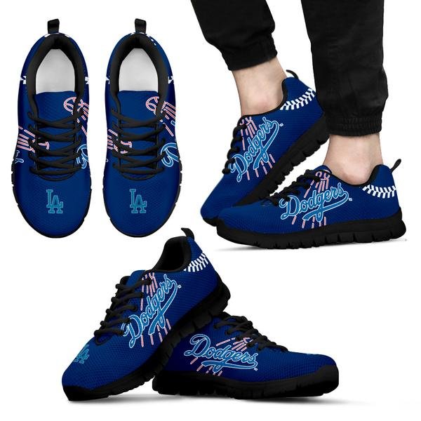 Los Angeles Dodgers Kids Shoes sneakers Fan Unofficial Running Shoes, sneakers Black or White Sole