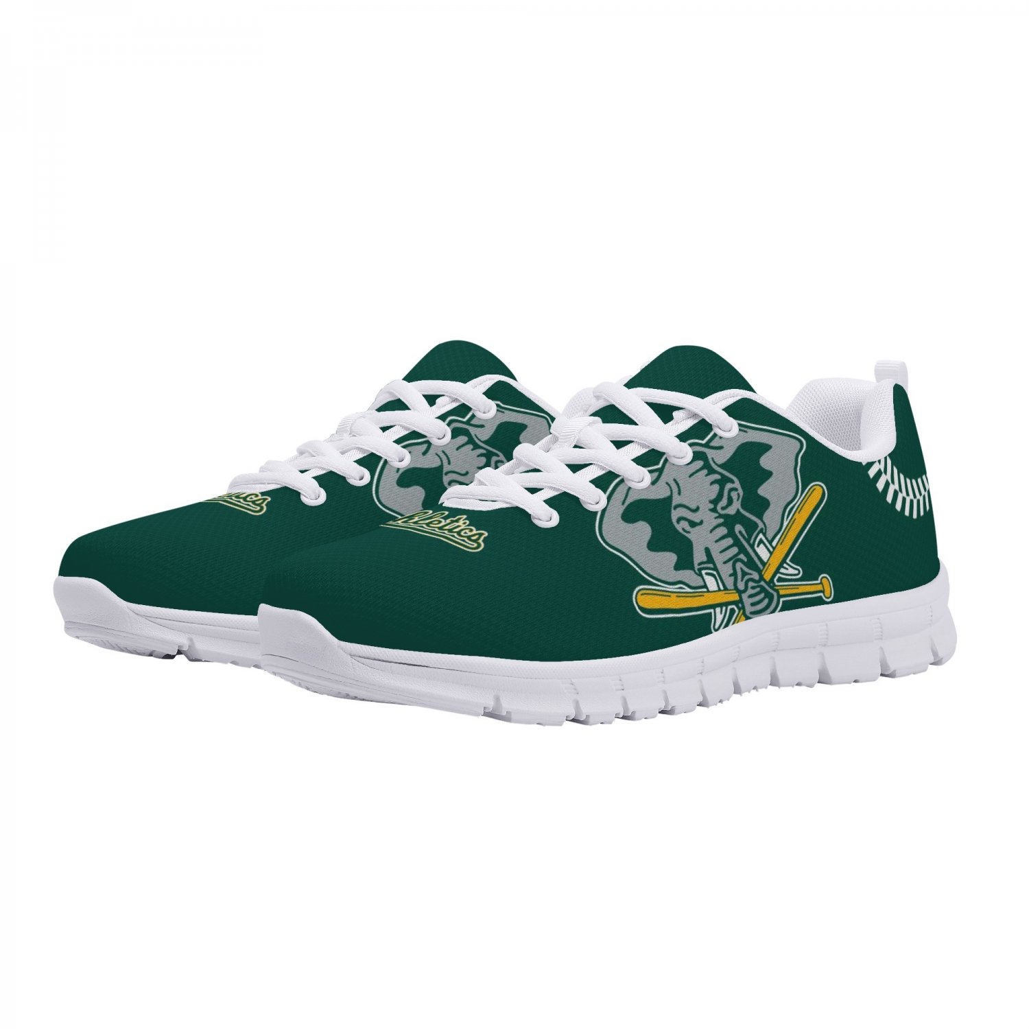 Oakland Athletics Men Shoes sneakers Fan Unofficial Running Shoes, sneakers white Sole