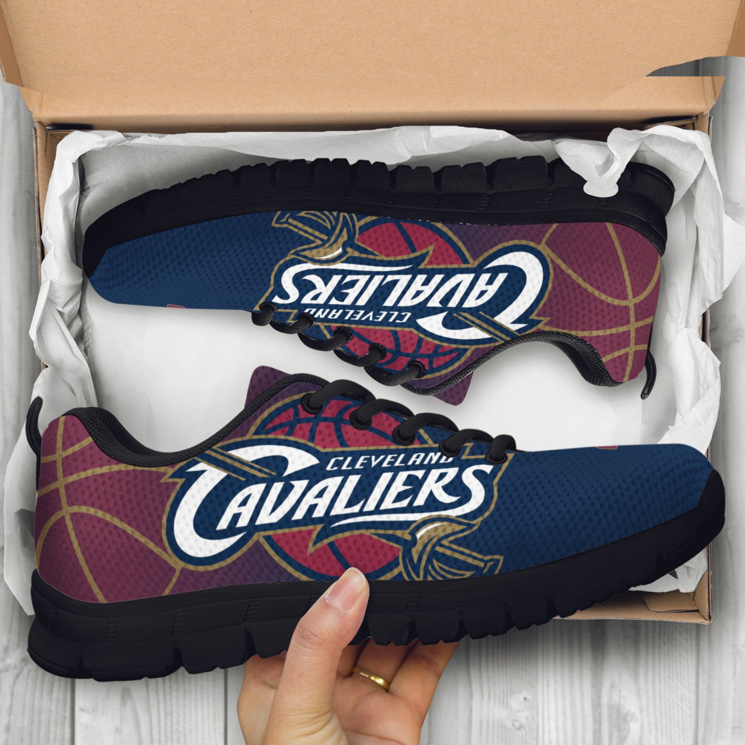 Cleveland Cavaliers Men Shoes sneakers Fan Unofficial Running Shoes, sneakers black Sole