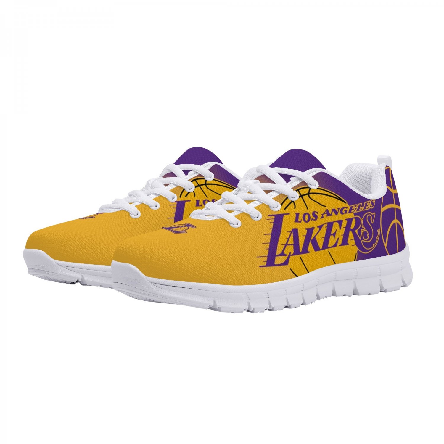 Los Angeles Lakers Men Shoes sneakers Fan Unofficial Running Shoes, sneakers white Sole