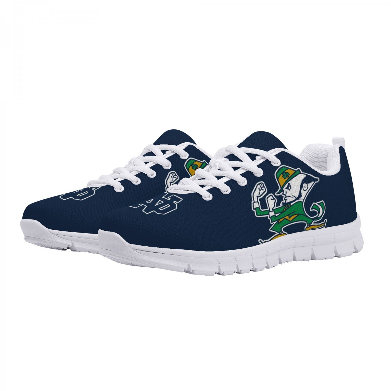 Notre Dame Fighting Irish Kids Shoes sneakers Unofficial Running Shoes, sneakers Black or White Sole