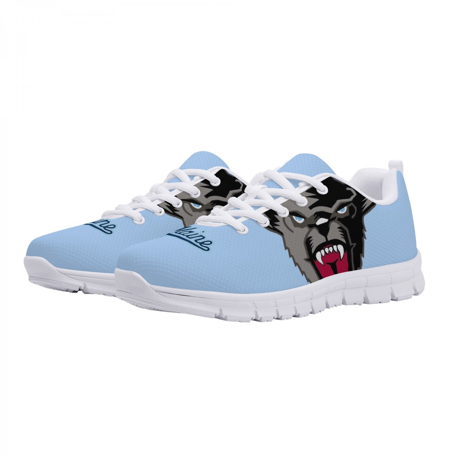 Maine Black Bears Kids Shoes sneakers Unofficial Running Shoes, sneakers Black or White Sole