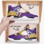 Los Angeles Lakers High-Top Men Sneakers, Handcrafted Sports Fan Shoes, Stylish Footwear, AJ4 Style