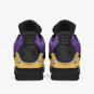 Los Angeles Lakers High-Top Men Sneakers, Handcrafted Sports Fan Shoes, Stylish Footwear, AJ4 Style