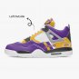 Los Angeles Lakers Women High-Top Sneakers, Handcrafted Fan Shoes, Stylish Footwear, AJ4 Style