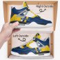 Michigan Wolverines High-Top Men Sneakers, Handcrafted Sports Fan Shoes, Stylish Footwear, AJ4 Style