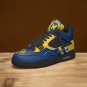 Michigan Wolverines High-Top Men Sneakers, Handcrafted Sports Fan Shoes, Stylish Footwear, AJ4 Style