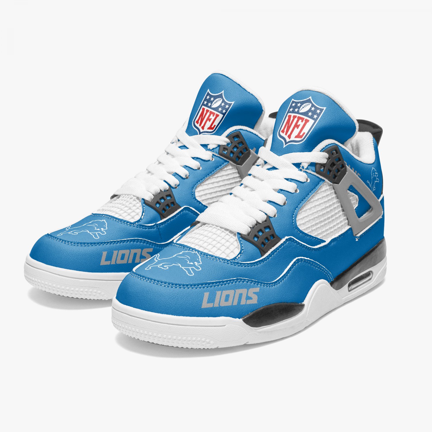 Detroit Lions Women High-Top Sneakers, Handcrafted Fan Shoes, Stylish Footwear, AJ4 Style