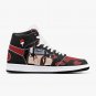 Itachi Ninja Manga Inspired Custom Men High-Top Shoes, Red and Black Akatsuki Sneakers Fan-Made