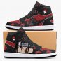 Itachi Ninja Manga Inspired Custom Men High-Top Shoes, Red and Black Akatsuki Sneakers Fan-Made