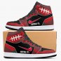 Jutsu It Men High-Top Sneakers, Custom Manga-Inspired Kicks, Bold Ninja Red & Black Shoes
